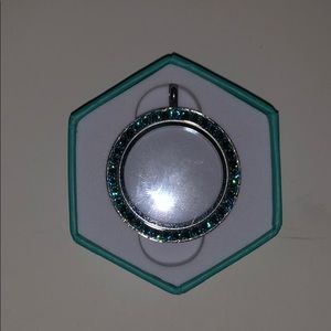 New Origami Owl Large Locket with aqua stones